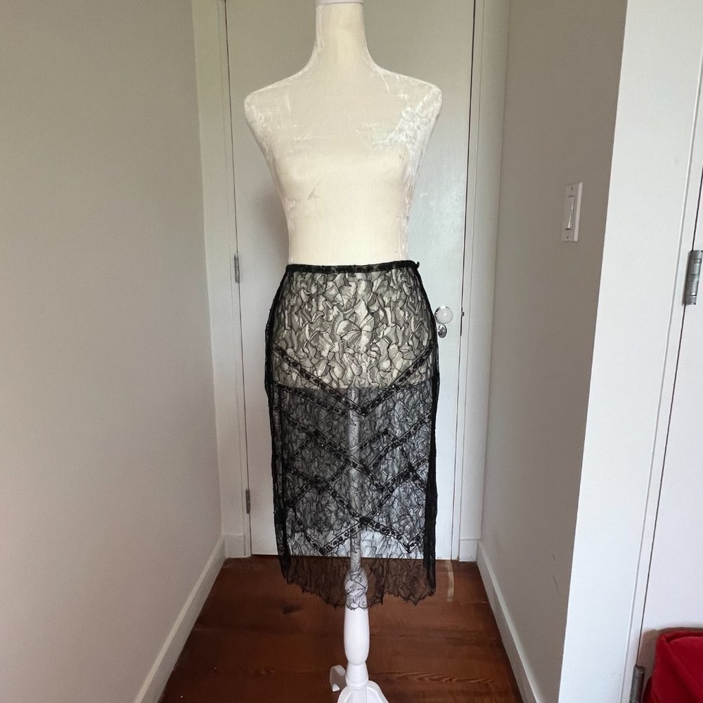 Chanel Cruise handmade lace and sequin sheer skirt Size 38 US 4/6/S - Picture 1 of 16